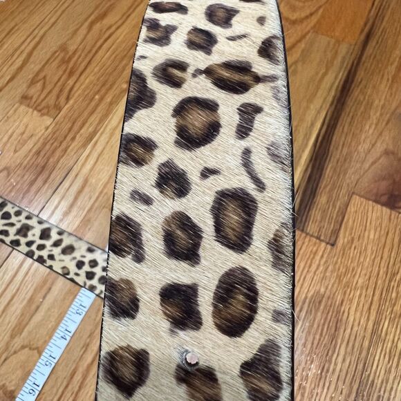 Diba True Brown/Black Large Leopard Print Belt New With Tags flawed 34.5"-38.5" - Picture 13 of 13